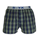 Pánské trenýrky bavlněné Styx Sport Modro-šedá kostka