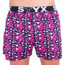 Pánské trenky Styx art - černá srdíčka