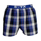 Pánské trenýrky bavlněné Styx Sport Modrá kostka - velká