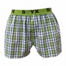 Pánské trenýrky bavlněné Styx Sport Zelená kostka