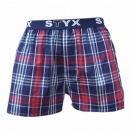 Pánské trenýrky bavlněné Styx Sport Modro-červená kostka II