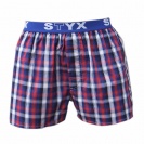 Pánské trenýrky bavlněné Styx Sport Modro-červená kostka III