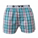 Pánské trenýrky bavlněné Styx Sport Světle modrá kostka