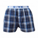 Pánské trenýrky bavlněné Styx Sport Modro-černá kostka III