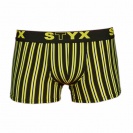 Boxerky pánské Styx Sport Černé - žlutý pruh